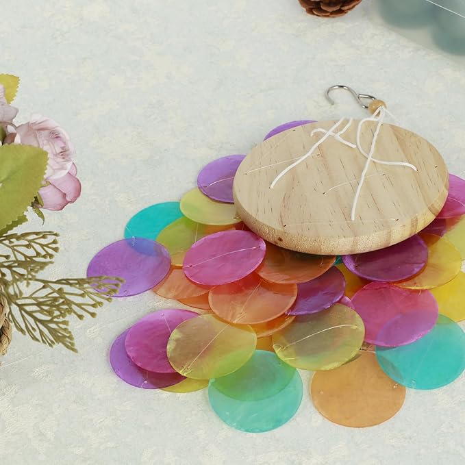 Shell Wind Chimes, Handmade Seashell Wind Chimes Hanging for Outside, Colorful/White Shell Wind Chimes Outdoor, Delicate Waterproof Lightweight Decoration Memorial Windchimes for Yard Porch Outdoor