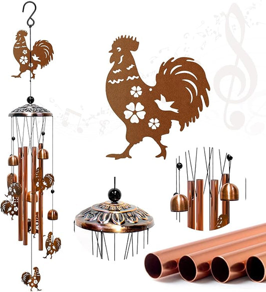 Chicken Wind Chimes for Outside Windchimes Outdoors/Indoors, Home, Lawn, Porch, Yard Decorations,Metal Garden Decor Chicken Wind Chimes Gifts for Women/Men Birthday Gifts Memorial Gift