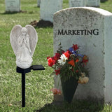 Solar Garden Angel Lights, Waterproof Outdoor Garden Angels Statue Decorations Angel Solar Lights for Cemetery Gravesite Grave Outside Yard Patio Lawn Porch