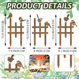 3 Pcs Small Garden Fence with 6 Pieces Birds Decoration, Metal Birds Yard Decor, Insert Lawn Picket Fence Garden Borders Decorative for Landscape Path Flowerbeds Plant Yard, Fence Decorations Outdoor