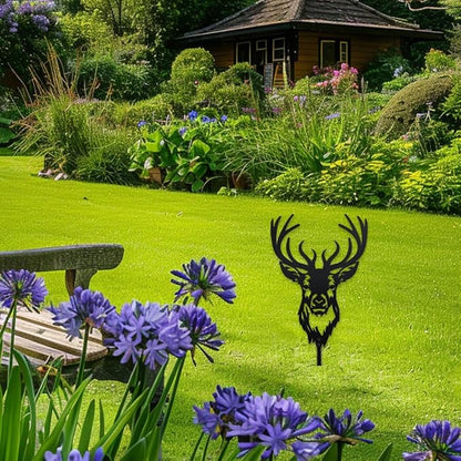 WADORN Deer Metal Decorative Garden Stakes, Elk Deer Garden Outdoor Statues Silhouette Wild Animal Stakes Outdoor Deer Stakes Metal Animal Garden Statues for Lawn Ornaments Yard Patio Garden Decor
