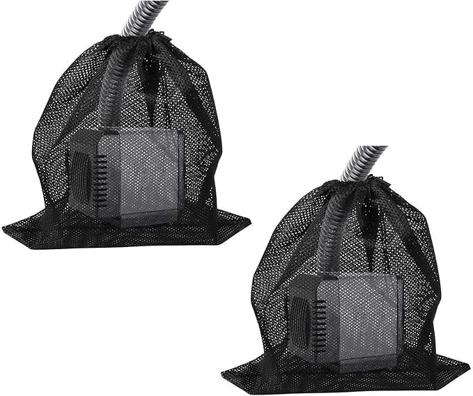 2 Pcs 11.8" x 15.4" Pond Pump Filter Bag - Pond Pump Cover with Drawstring Pond Mesh Pump Barrier Bags for Outdoor Water Ponds Filters, Water Filter Pump, Outdoor Ponds, Garden, Swimming Pool