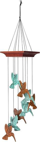 Woodstock Chimes Signature Collection, Woodstock Habitats, Hummingbird Spiral, 18'' Terra Celestial Habitats and Nature Wind Chimes for Outdoor, Patio, Home or Garden Décor (HHT)