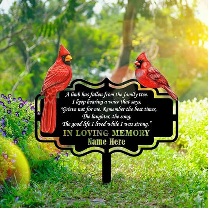 Personalized Cemetery Memorial Metal Stakes, Cardinals Memorial Grave Markers,Graden Decorations for Loss of Mother Father, Outdoor Sympathy Decor Gift