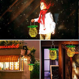 4Pack Solar Pineapple Lights Outdoor,60LED , Waterproof Hanging Pineapple Lanterns, Outdoor Pineapple Waterproof Lights Pathway Yard Lawn Walkway Decoration, Warm White (Upgraded)