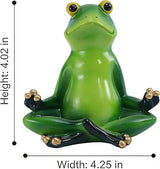 Yoga Frog Statue Outdoor Decor for Garden, 4.05" Fairy Yard Figurines Home Sculptures for Lawn Patio Front Porch Backyard