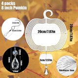 4Pack 8 inch Sublimation Wind Spinner Blanks 3D Aluminum Metal Wind Sculpture Kinetic Spinners for Yard and Garden Indoor Art Ornaments Hanging Decoration (Autumn Pumkin)