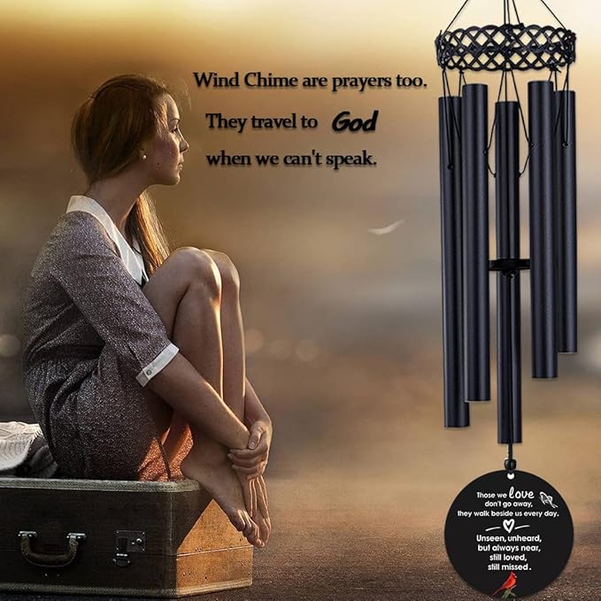 Cardinal Wind Chimes for Loss of Loved One, Memorial Gifts for Loss of Father Mother, 30Inch Cardinal WindChimes Outdoor Garden Decor