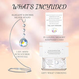 Sympathy Gifts for Loss of Loved One,Memorial Gifts for Loss of Mom Dad,40mm Crystal Suncatcher Idea is Suitable for Bereavement, in Memory, Condolences,Remembrance,with 9 Inch Silver Stand