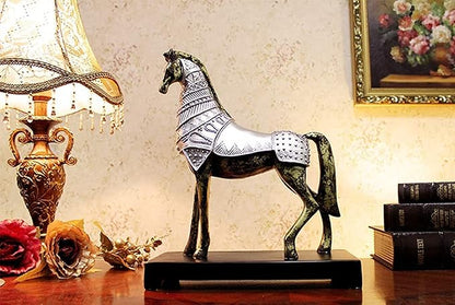 Garden Ornaments Decor Statue Outdoor,Statue Stunning Home Garden Ornament Sculpture Decoration Antique War Horse Sculpture Handmade Resin War Steed Statue Retro Desktop Ornament Creative
