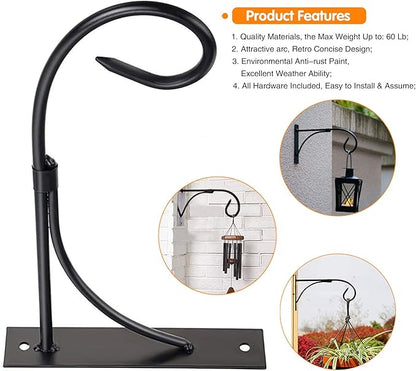Wall Mount Plant Hanging Bracket, 11 Inches Hanging Plant Hook, Heavy Duty Rustic Decorative Metal Plant Hanger for Hanging Plant Flower Lantern Bird Feeder Wind Chimes