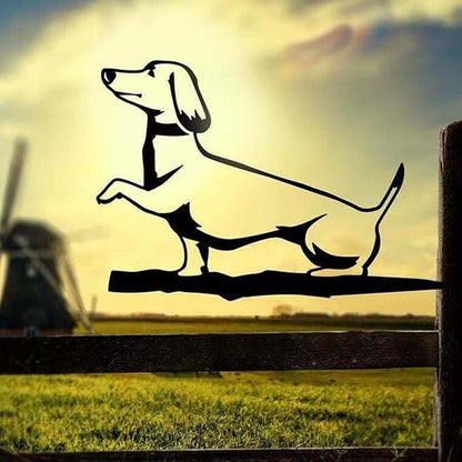 Metal Garden Dog Statue Ornament Gift Metal Art Dog Silhouette Decoration Steel Dogs Statue Decorative Garden Stakes for Yard, Lawn, Patio, Pathway (Dachshund)