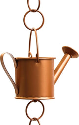 Trademark Innovations 8.25' Copper Colored Watering Can Rain Chain for Gutters and Downspouts