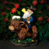 Gnome Gifts for Women, Solor Statue for Garden, Gnome and Highland cow Figurine with Lights, Outdoor Decorations for Yard Lawn Patio, Gifts for Mom Grandma Mother in Law Gardener Mother'Day