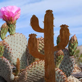 Rusty Metal Cactus Garden Stake, Iron Art Outdoor Decor, Rust Color Cactus, Suitable for Yard Decoration, Garden Ornament