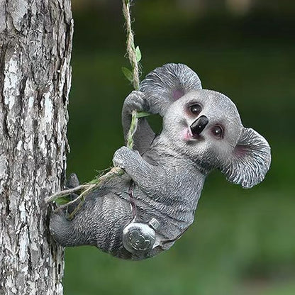 Koala Garden Decor Outdoor Statues Cute Animal Figurines Resin Outdoor Hanging Decor for Yard Ornaments Porch Decor OutsideDecor Tree Art Deco Outdoor Koala Gifts for Girls