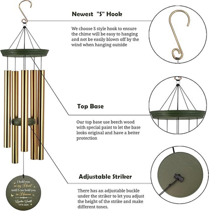 ASTARIN Memorial Butterfly 36" Wind Chimes, Personalized Name Sympathy Wind Chime, in Memory of Loss Mom Loved One, Large Deep Tone Bereavement Windchimes for Outdoors Clearance(Produced in USA)