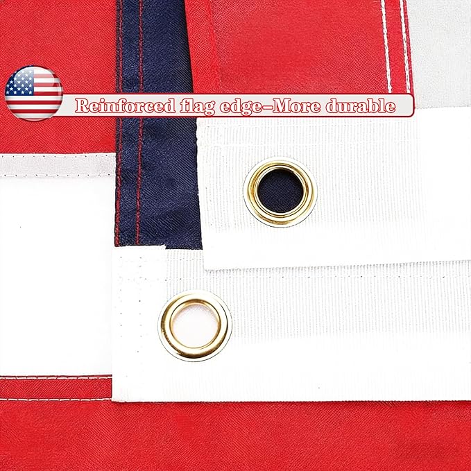 American Flag 2X3 Ft, Multipurpose Heavy Duty US Flag, 4 Brass Grommets, Handmade Embroidered Stars & Sewn Stripes, UV Resistant Outdoor Flag, Indoor Wall Hanging for Bedroom, Patio, Porch