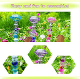 72Pcs DIY Fairy Wand Beaded Garden Stakes Kit Fairy Wands Kit for Different Festivals Fairy Garden Accessories Outdoor Fairy Garden Stakes Decorative, Diamond-(Purple+Lake Blue+Pink)