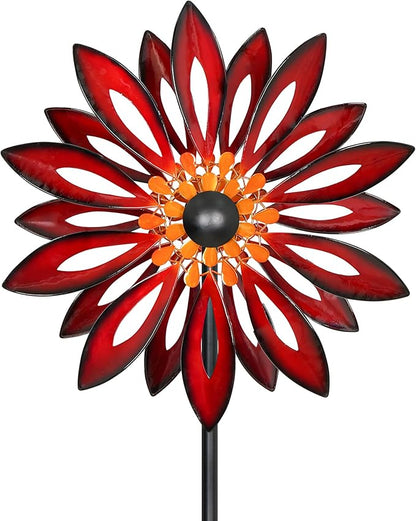 Metal Wind Spinners Outdoor - 83" Tall Wind Sculpture for Yard Garden with Ground Stake, Kinetic Yard Art Lawn Decor, Unique Gift for Garden Lover
