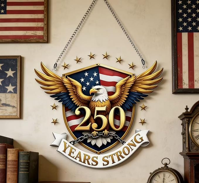 250th Anniversary America Suncatchers with Flag Designs Eagle Pattern Acrylic Sun Catcher 1776-2026 Years Patriotic Windows Decorations Independence Day Supplies for Party