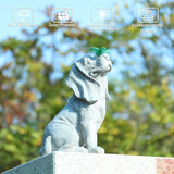 Garden Statue Dog Figurines - Outdoor Dog Statue with Solar Butterfly Lights for Patio Yard Art Decor Balcony Lawn Ornament. Ideal Housewarming Gardening Gifts for Dad Mom