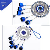 BWINKA Blue Evil Eye Hanging Decoration Ornament Metal Wind Chimes for Home Garden Gift Decoration