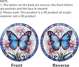 8 Inchacrylic Window Hanging, Forget Me Not Flower Stained Glass Suncatcher, Window Decor, Plant Lover Gift for Women, Best Friend, Family, Colleague, Classmate (232)