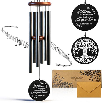 36 Inch Memorial Wind Chimes for Loss of Loved One - Deep Tone, Durable Metal Sympathy Wind Chimes for Outside, Outdoor Decor, Garden Patio Porch Yard Home, Meaningful Gift for Mom Women Housewarming