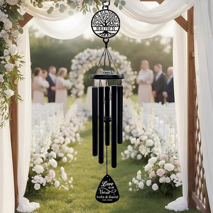 Personalized Wedding Wind Chimes Custom Gift for Couple Newlyweds Bridal Shower Engagement Party Home Decoration
