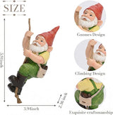 TERESA'S COLLECTIONS Garden Outdoor Decor,Hanging Gnomes Garden Decor,Climbing Gnomes Statue，Waterproof Resin Garden Statue, Garden Gift, Indoor/Outdoor,5.9"