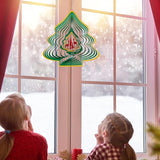 3D Metal Wind Spinner Christmas Tree Shape Stainless Steel Yard Decorations Spinner with a Routing Hook for Outdoor Garden House Hanging Decoration Gift with 360 Rotating Hook for Home Yard Decor