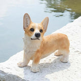 Charming Realistic Welsh Corgi Dog Statue | Realistic Animal Statues, Real Dog Statue Ornaments Perfect for Indoor & Outdoor Pet Decor - Home, Garden, Porch, Patio Accent