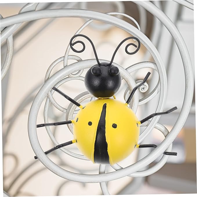 Toyvian 3Pc Simulation Ladybug Iron Garden Decorations Outdoor Ornament for for Holidays and Home Decor