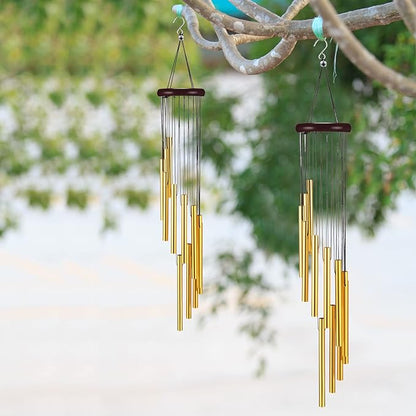 6 Pieces 28 Deep Tone Memorial Wind Chimes with 6 Aluminum Tubes Gold Aluminum Tubes Soothing Melody for Outdoor Garden Patio Home Farmhouse Decor