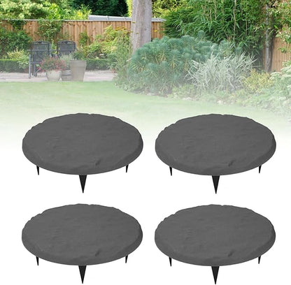 4Pcs 15.71in Garden Stepping Stones, Polypropylene Resin Step Stones with Ground Stakes, Pavers Decorative Walkway, Outdoor Walkway Stake Into The Ground for Lawn Garden Pathway