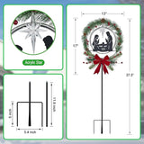 Solar Powered Nativity Scene,Hokfirm Christmas Yard Stakes Outdoor Christmas Decorations Garden Decor for Outside
