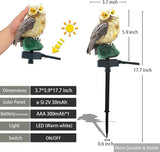 SmilingTown 2 Packs Owl Solar Garden Lights Outdoor Decorative Stake Light Waterproof Owl Decory to Scare Birds Away Yard Patio Lawn Ornaments Halloween Decorations