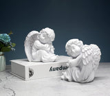 Praying Angel Figurine, Waterproof Angel Wings Statue, Garden Memorial Angel, Resin Praying Angel Figurine for Home Decor or Garden