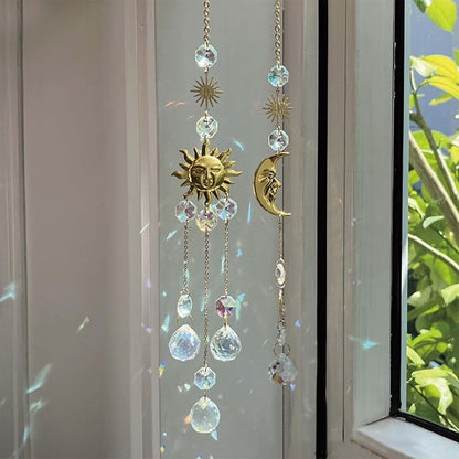 4Pieces Sun Catcher, Crystals Decor,Colorful Crystal Suncatcher with Chain Pendant Ornaments Hanging Crystals Prism for Window Christmas Day Party Wedding Decoration House Decor Garden Decor.