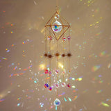 HDCRYSTALGIFTS 17inch Crystal Prisms Suncatcher for Window Hanging Gold-Plated Crystal Sun Catcher Indoor Window Rainbow Maker Home Garden Christmas Tree Decoration