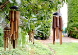 Cohasset Gifts Bamboo Wind Chime | #133 | Plain Antique Bamboo Wind Chime | Wood Outdoor Home Décor | Natural Beautiful Sound | Medium | Natural Wood Finish |