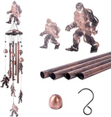 Wind Chimes for Outside Bigfoot, Metal Bigfoot Wind Chimes with 6 Chimes and 4 Aluminium Tubes, Beautiful Sounds Sasquatch Gifts for Outside, Home, Lawn, Porch, Patio, Garden Decor, Yard Decoration