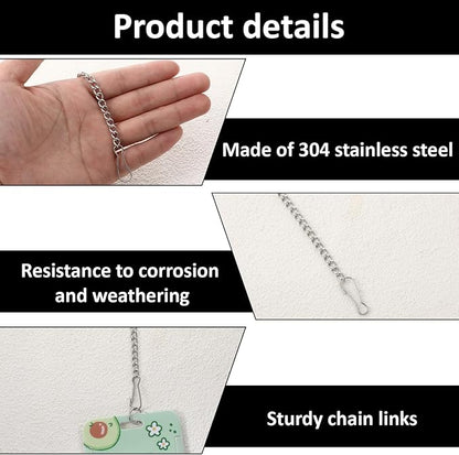 8 Pcs 20 Inch Window Hanging Chain for Stained Glass, 304 Stainless Steel Picture Hanging Chain with Hooks Decorative Chains for Hanging Suncatcher Crystals Window Art Outdoor Walls Gardens Kitchens