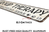Group Therapy Practiced Here Retro Tin Metal Sign Bar Cave Beer Signs for Cafe Bar Pub Beer Club Wall Decor 4"x 16"