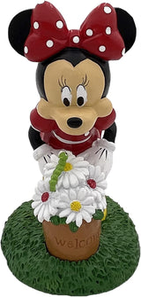 Disney Minnie Mouse with Caterpillar Everyday Outdoor Garden Statue, 8 inches Tall, Officially Licensed Disney Product
