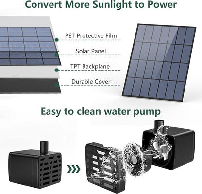 AISITIN 3 Tiered Bird Bath Solar Fountain Pump, 3.5W Solar Water Fountain, 2026 New DIY Solar Powered Water Pump for Bird Bath, Garden, Fish Tank and Outdoor Bird Feeder
