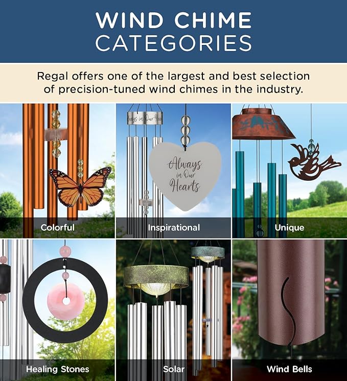 Regal Art & Gift Wind Bell for Outdoor and Garden Use | Decorative Hanging Bell with Soothing Chime Tones for Porch, Patio, Balcony, or Yard Décor | Steel Construction | Dragonfly |28 Inch