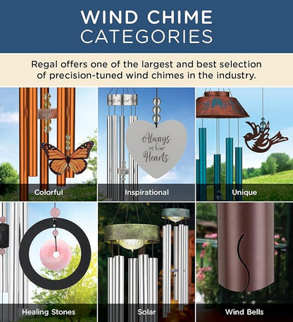 Regal Art & Gift Wind Bell for Outdoor and Garden Use | Decorative Hanging Bell with Soothing Chime Tones for Porch, Patio, Balcony, or Yard Décor | Steel Construction | Dragonfly |28 Inch