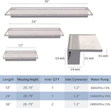 PONDO 12'' APP Pool Waterfall with 16 Colors LED Lights, Acrylic Pond Fountain Set for Outdoor Decorations, Patio Waterfall Spillway Kit on The Wall for Garden, Easy Installation